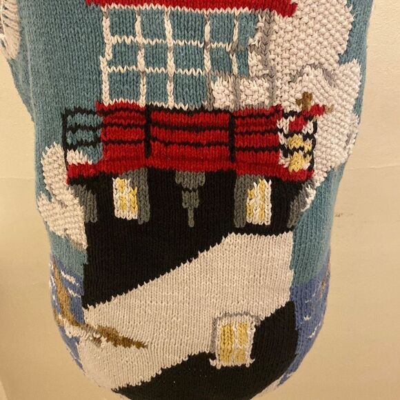 Eagle's Eye Vintage Lighthouse Coastal Themed Cardigan Sweater Vest Womens Sz L - Picture 9 of 16